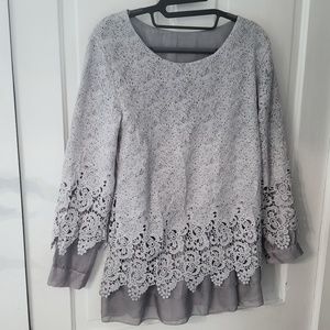 Unique Lace & Layered Ciffon Top/Shirt/Blouse